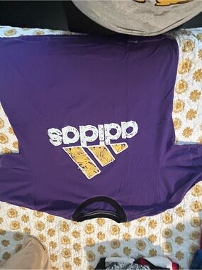 adidas Purple T-Shirt with Yellow & White Logo